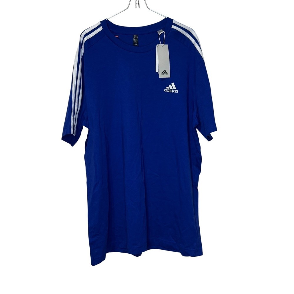 adidas Mens T-Shirt Multi Sport Short Sleeve Semi Lucid Blue IC9338 XL NWT